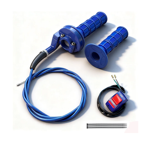 7/8 22mm Twist Throttle Accelerator Handle Grips for Pit Bike Mini Bike Throttle Cable Kit 4-Stroke Dirt Bike Pocket Bike for 50cc 90cc 110cc 125cc150cc 200cc 250cc (Blue)
