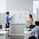 60" x 40" Magnetic Dry Erase Whiteboard with Pen Tray | Large Wall Mounted Aluminum Frame White Board for Office, Classroom & Home | Premium Presentation Board with Smooth Writing Surface