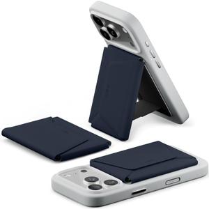 MOFT Magsafe Wallet, 8-Card Holder, Magnetic Phone Stand with Pull to Access Design, RFID Blocking, Angle Adjustment & MOVAS Minimalist Snap Field Wallet for Men Travel Essentials,Navy Blue