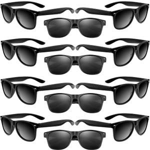 ASTARON 12 Pack Party Sunglasses Bulk Neon Party Favors for Beach Wedding Party Pool Party Supplies (Black)