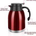 54oz Thermal Coffee Carafe, Stainless Steel Insulated Thermal, Double Wall Vacuum Flask, Small Coffee Carafe for Keeping Hot or Cold Drinks, Coffee, Tea (Bright Red)