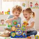 2025 STEM Gears Toys for Kids Ages for 1-3, Creative Learning Building Blocks, 13Pcs Educational Construction Toy Set, Electric & Manual Dual Mode, Versatile Gear Playset Gift for Boys & Girls