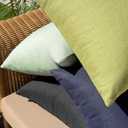MIULEE Pack of 2 Decorative Outdoor Solid Waterproof Throw Pillow Covers Euro Sham Faux Linen Garden Farmhouse Cushion Cases for Summer Patio Tent Balcony Couch Sofa 26x26 Inch Navy