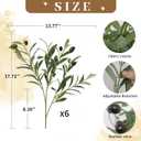 Leftover 6PCS 18Inch Faux Olive Branches for Vase,Artificial Olive Tree Branches,Fake Plants,Greenery Stems,Eucalyptus Stems,Green Leaves for Centerpieces Decoration,Home Decor,Coffee Table Decor