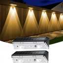 KEILAIMO Solar Fence Lights Outdoor, 2 Pack IP65 Waterproof Fence Lights Solar Powered with Ultra-Bright LED Lens, 9 Color Modes, 12+ Hours Steady Glow for Deck/Backyard/Patio/Pool/Wall - Black