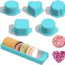 Joyzan Cake Pop Mold Set, 6PCS Heart Square Cloud Oval Round 3D Printed Cake Baking Cutter Pusher 8.6in Tray Circle Kit Tools Multiple Shapes Home Birthday Party Wedding Dessert DIY Making Celebration