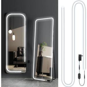 Led Vanity Mirror Lights, 13.2FT 6000k Full Body Mirror Light Strip, Stick on Vanity Lights with AC Adapter Touch Control, Makeup Lighting for Full Body Mirror/Makeup Table/Bathroom