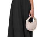 ANRABESS Women Summer Casual Dress Sleeveless Smocked Back Tank Midi Dresses 2025 Beach Vacation Sundress with Pockets Black Small