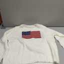 Women's America Flag Sweater Long Sleeve Crewneck USA Graphic Knitted Pullover Sweater Top  L
