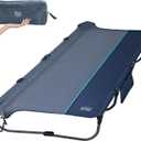 TIMBER RIDGE 20-Second Quick Set-Up Camping Cot, Lightweight Aluminum Folding Cot with Zipper Closure, Portable Carry Bag Included for Camping, Travel and Outdoors, Support up to 225lbs, Blue