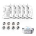 uahpet 6 Pack Replacement Filters & 8 Pack Replacement Filter Sponges for Stainless Steel Pet Fountain Pro (with water level window version), water fountain is not included