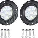 Super Bright Offroad LED Fog Light/Backup Light/Pods Light, 3.5 inch Round Flush-Mount, 6000K Cool-White Wide Flood Beam, Die-Cast Aluminum Housing, 12V/24V DC, Corrosion & Vibration Resistant, 2-Pack (3.5" Round Flush Mount Cool-White Flood Beam)