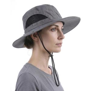 Sun Bucket Hats Waterproof Packable Protection Hat Hiking Fishing Beach Garden Hat Camping Traveling Wide Brim Hats for Men Women Dark Gray (Gray)