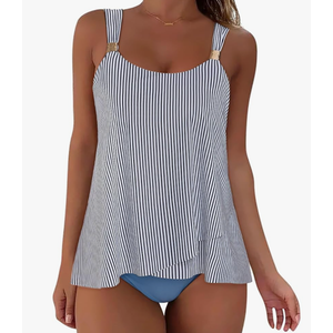 SUUKSESS Women Ruffle High Waisted Tankini Swimsuit Tummy Control Bathing Suit, size XL