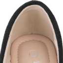 MUSSHOE Women's Flats Dressy Pointed Toe Comfortable Bowknot Ballet Flats Shoes (7, Black White)