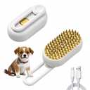 2 x 360 Rotating Cat Brush for Hair Removal and Grooming - Non-Slip ABSPet Hair Brush with Ergonomic Handle, Gentle Brushes for Cats, Dog & Small Animals (Khaki)