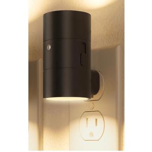 NIORSUN Night Lights Plug Into Wall,Plug in Night Light with 3 Light Modes,Ultra-Slim Design,Dusk to Dawn Sensor,0-100LM Dimmable Night Light for Hallway Bathroom Stairway Bedroom, Black, 1 Pack