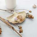 NIKKY HOME Gold Jewelry Tray Ginkgo Leaf Trinket Dish Vintage Ring Holder Bowl for Bracelet Earring Necklace Organizer Decorative Metal Pewter Display Plate Handmade Gift for Women Girl, Gold