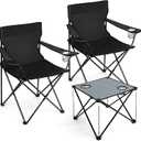 Joyfair Camping Lawn Chairs & Table Set, Large Beach Chairs for Outside, 18.5 inches x 33.5 inches x 35.2 inches