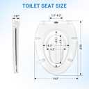 KHE Elongated Toilet Seat with Child Seat 18.5 Inch, Soft Close Toilet Seat with No-Touch Handle, Quick Release, Non-Slip, Durable PP, White