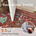 Christmas 3x5 Red Area Rug Santa Xmas Tree Holiday Decor Entryway Doormat Washable Non Slip Soft Low Pile Lightweight Mat for Living Room Bedroom Dining Room Bathroom