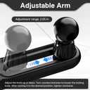 2 Pcs 17 mm/0.67" Ball Mount Extension Arm, Adjustable 2.04 Inch, 360 Degree Rotatable, Compatible with Car Phone Holder and Vent Extender, Durable Black for Secure Device Mounting