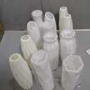 Hoolerry 12 Pcs White Flower Vases Bulk for Centerpieces Plastic White Bud Vase for Flowers Ceramic Look Flower Vase Decorative Tall Unbreakable Vase for Flowers Home Office Table(Retro Style)