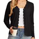 GRECERELLE Women's Long Sleeve V-Neck Button Down Cardigan Knit Shrugs Sweater S
