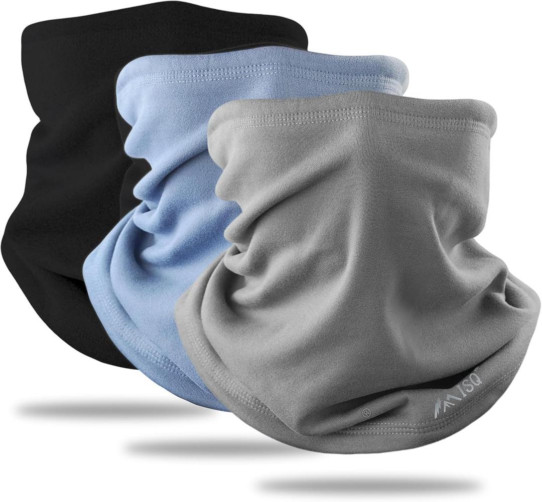 ISQ Winter Warm Neck Gaiter Soft Wool Neck Warmer Outdoor Riding Windproof Balaclava Face Mask Suitable for Men and Women (Black)