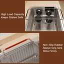 Over the Sink Expandable Dish Drainer Drying Rack In Stainless Steel for Small Kitchen, Counter Space Saving Modern Compact Metal Above Plate Dryer Strainer, Adjustable Hanging Inside Drain Holder (For 11.5"-30"W Sink, Silver)