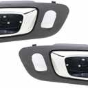 For Honda Pilot 2003-2008 Door Handle Driver and Passenger Side | Pair | Front | Interior | Dark Gray Bezel With Chrome Lever | With Door Lock Hole | All Submodels | Plastic | 72165S9VA01ZE, 72125S9VA