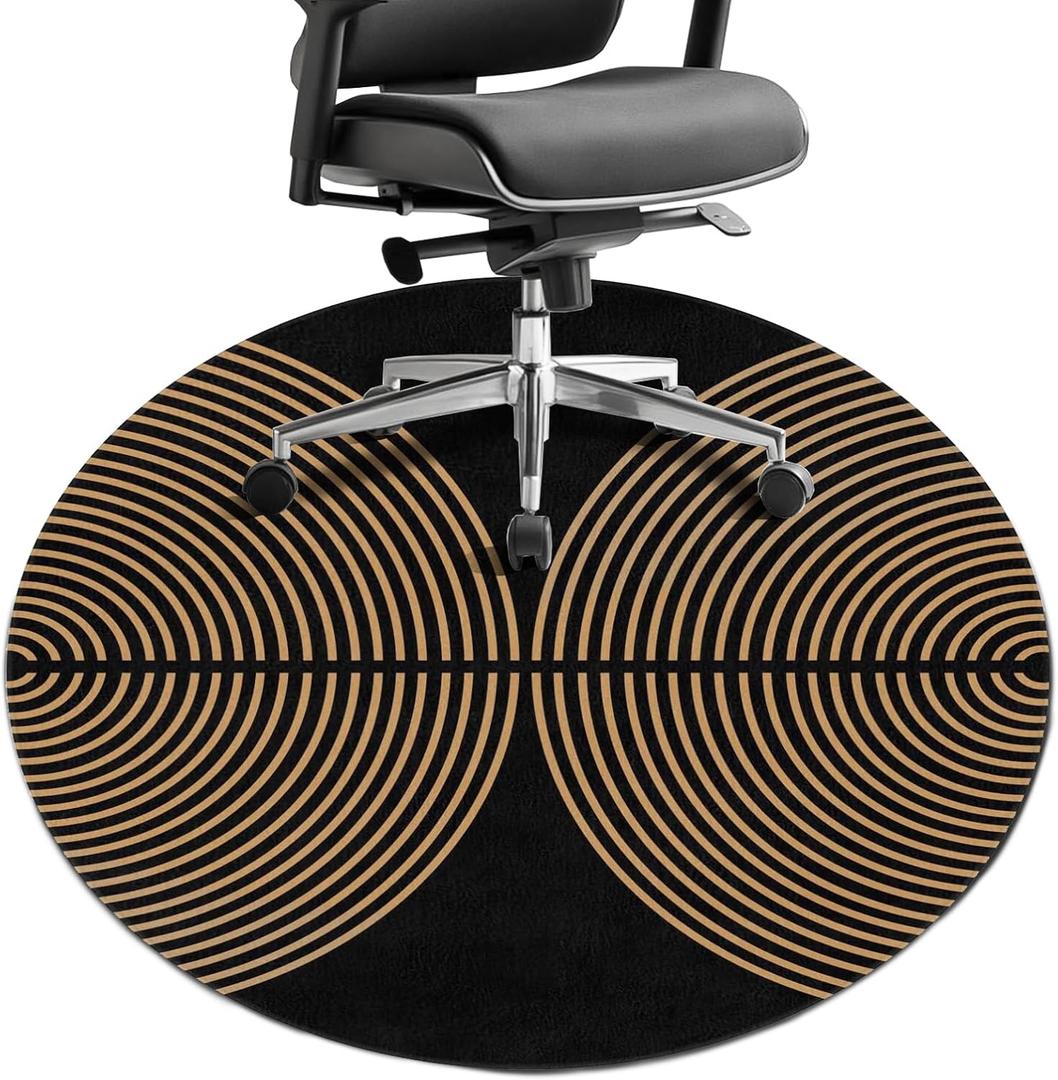 Office Chair Mat for Hardwood Floor 47"X 47" Round Gaming Rolling Chairs Rugs for Office Computer Desk Chair Non-Slip Game Protector Mats for Hard Floor & Tile Floor,Carpet Decor(Boho)
