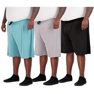 Real Essentials Men's Big & Tall 3-Pack Dry Fit & Mesh Active Athletic Performance Shorts, 5X,