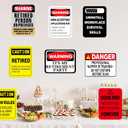2 x Happy Retirement Party Decorations - 9PCS Signs, Retirement Gifts for Women & Men, Table Centerpieces Yellow Caution Logos on Door Windows Yard Garden Warning Retired Person On Premises Sign