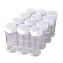 11 Pack of 6 Oz. Empty Clear Plastic Spice Bottles with White Sprinkle Top Lids For Storing and Dispensing Salt, Sweeteners and Spices - Food-Grade Spice Jars for Kitchen and Home Spice Organization