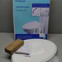 Hibbent Premium Elongated Toilet Seat with Quiet Close, One-Click to Quick Release, Installation Non-Slip Seat Bumpers, Slow Toilet Seat and Cover, Cleaning-White Color