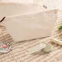 Juvale Canvas Makeup Bag - 6 Pack, 11.75 x 5.5 In, White Cotton - Travel Cosmetic & Toiletry Pouches with Zipper - Blank DIY Canvas Pouches for Crafting & Bridesmaid Gifts