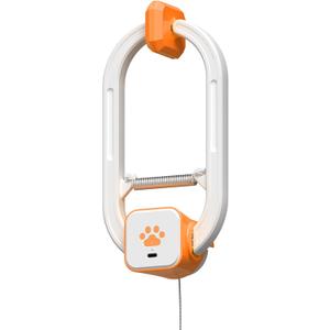 Rechargeable Electric Cat Teaser with Remote  Interactive Door Clip Teaser for Cats, 2 Motion Modes (360 Spin & Irregular Jumping), Smart Auto Cat Toy for Exercise & Fun (Orange)
