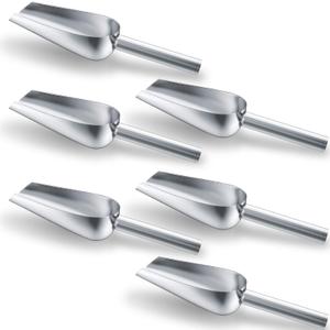 Mudder 6 Pack 6 Ounce Small Stainless Steel Ice Scoop Metal Mini Candy Little Sugar Cream Scoop for Home Kitchen Food Jars Coffee Beans Bar Buffet