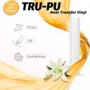 TransOurDream Tru-PU Smart Iron On Vinyl Roll 13in x 15ft for AIR 2, Explore 3, Maker 3, Cameo, Matless Cutting for Long cuts, Matte White Heat Transfer Vinyl for T-Shirts, Thinner, Soft