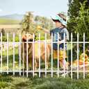 Thealyn Metal Garden Fence 24 inch High x 24 inch Wide (5 Panels, Total Length 10 feet) Decorative Border Fence Landscape Fencing for Dog, Flower Bed, Yard, Animal Barrier