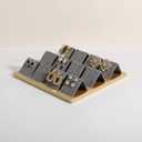 GemeShou Golden coated earring display stand for selling, velvet stud earring holder for jewelry display, Jewlery earring storage organizer tray, studs holder jewelry organizerEarring holder-Grey