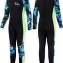 Kids Wetsuit 2.5mm Neoprene, Full Body Youth Wet Suit for Boys Girls, Cold Water Swimming Snorkeling Diving Surfing
