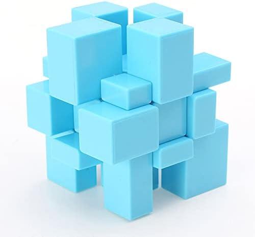 Mirror Cube 3x3 Speed Cube 3x3x3 Mirror Blocks Shaped Puzzle Sheng Shuo blue cube (Blue)