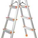FLYIFE Step Stool Aluminum Alloy Double-Sided Ladder, Two-Step Ladder Stool Three-Step Family Ladder Four-Step Outdoor Ladder Engineeconstruction Stepladders Household Ladder/40 X 63.5 X 99Cm