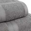 Amazon Basics 6-Piece Fade-Resistant 100% Cotton Towel Set for Bathroom, Soft and Absorbent, 2 Bath Towels, 2 Hand Towels, 2 Washcloths, Gray