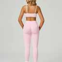 ABOCIW Womens 2 Piece Workout Sets Seamless Color Block Sports Bra Scrunch Butt Lifting High Waist Leggings Gym Set (S)