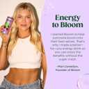 Bloom Nutrition Sparkling Energy Drink for Focus, Natural Caffeine, Zero Sugar, 180mg Caffeine, Antioxidant-Rich with Green Coffee Bean, Green Tea Extract, & Prebiotics, Raspberry Lemon 12oz 12 Pack (EXP 09/17/27)