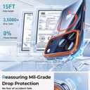 Maledan for iPhone 17 Pro Max Case - Clear Magnetic 17 Pro Max Phone Case with Magsafe, Camera Control, Aluminum Camera Frame, Military Grade Protection Phone Cover for iPhone 17 Pro Max Clear Orange