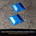 Blue Road Reflectors For Fire Hydrant Pack of 2 + Adhesive Pads | 4 by 4 inch Street Pavement & Asphalt Stud Markers | Reflecting for Speed Bumps, Sidewalks, Pedestrian Crossings, Freeways & Driveways